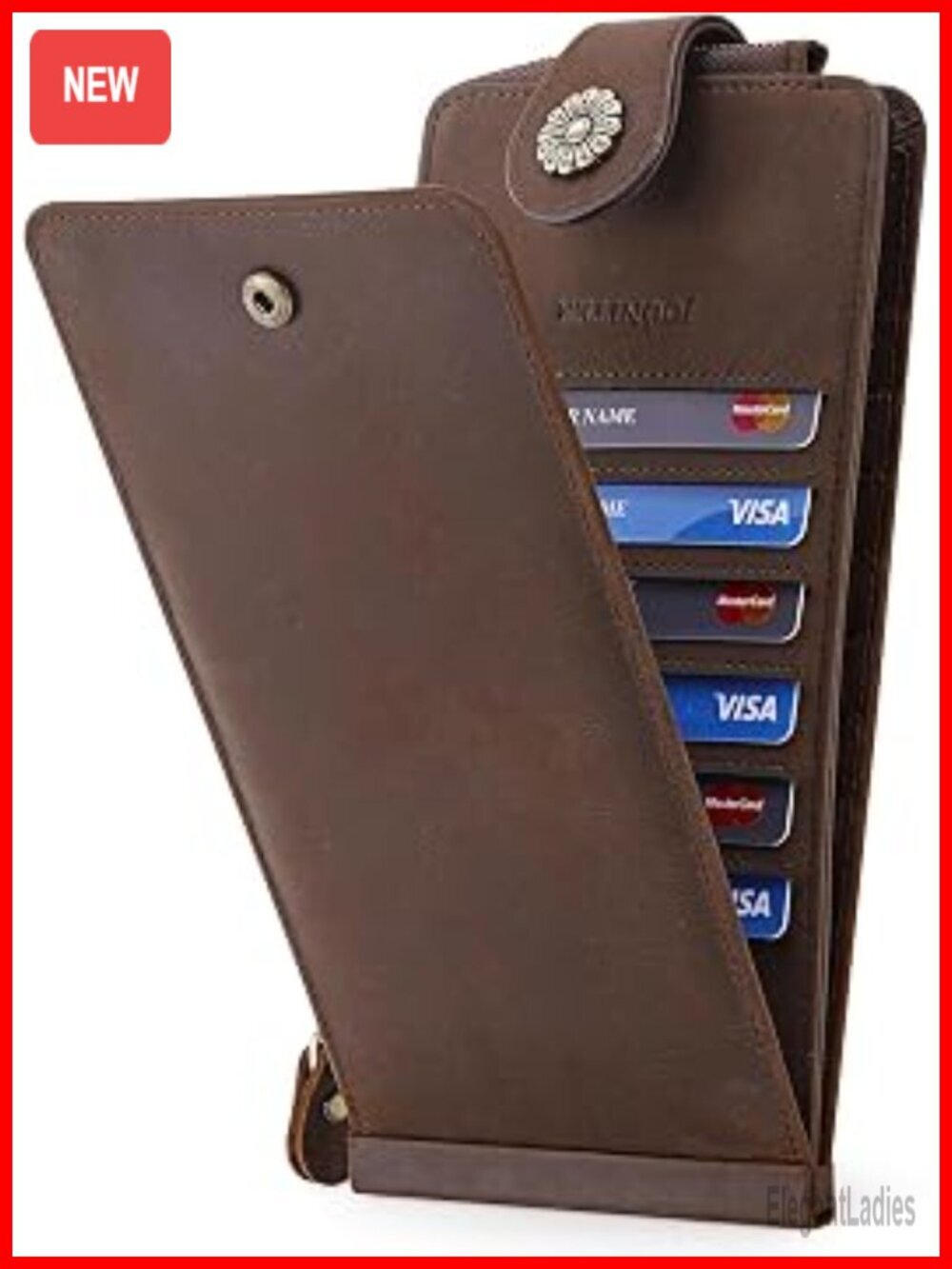 Genuine Leather RFID Blocking Bifold Wallet with Zipper Coin Pocket